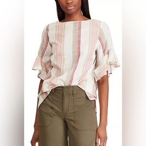 Chaps ruffled sleeve top